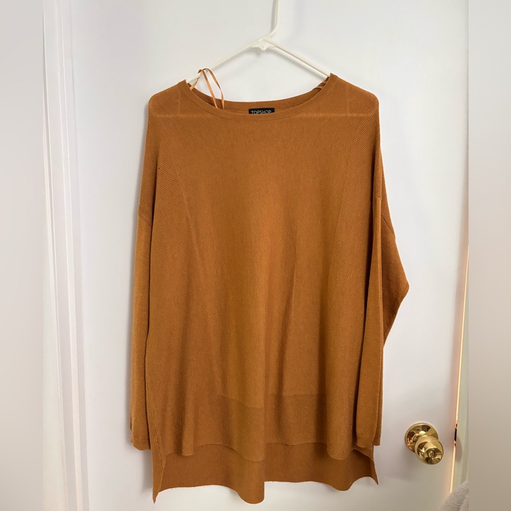 Topshop Lightweight dusky orange acrylic/wool blend sweater, Size US 8